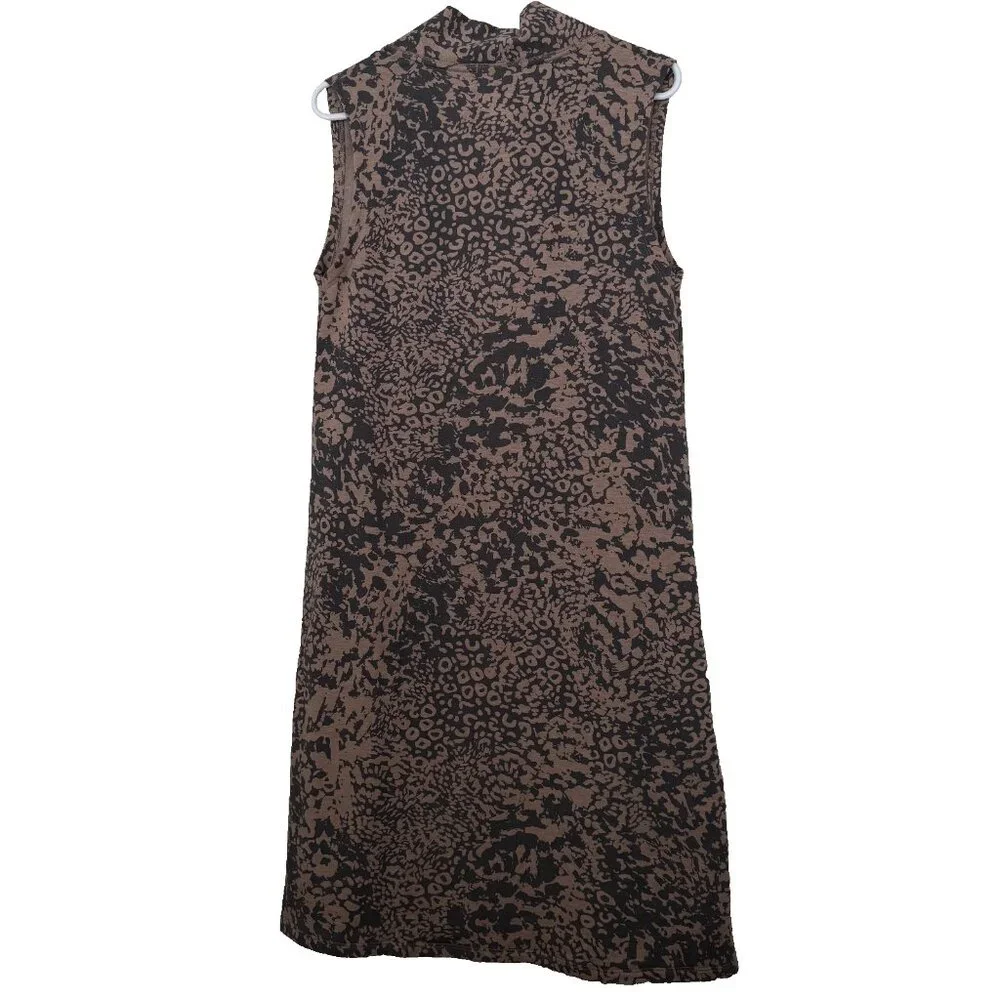 Cuddl Duds Womens Longline Animal Print Vest Size S/M Open Front Layer Lagenlook